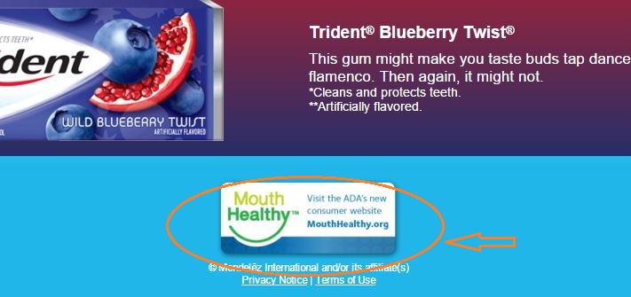 Trident chewing gum website